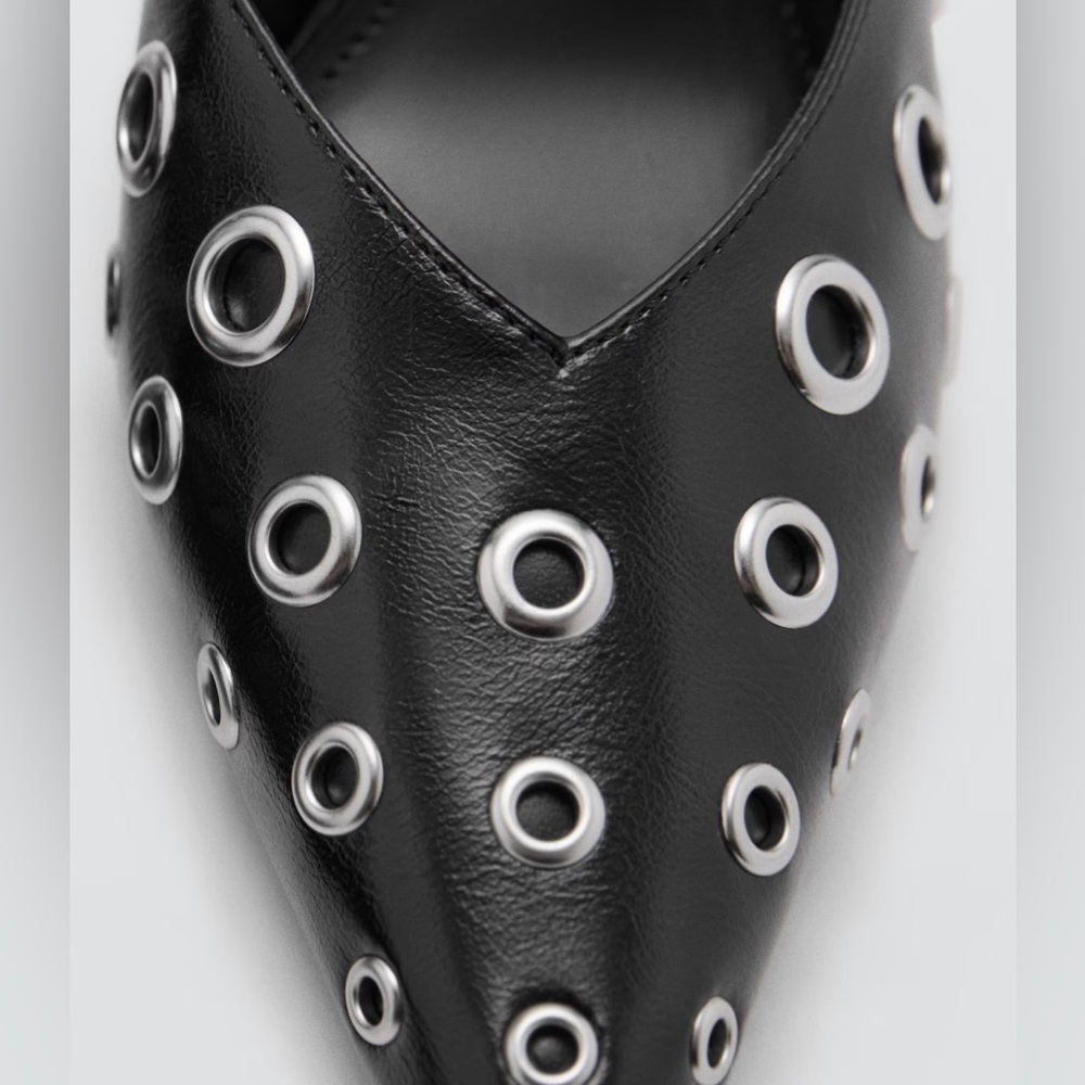 New Mango SLINGBACK SHOES WITH METALLIC DETAIL - Picture 3 of 6
